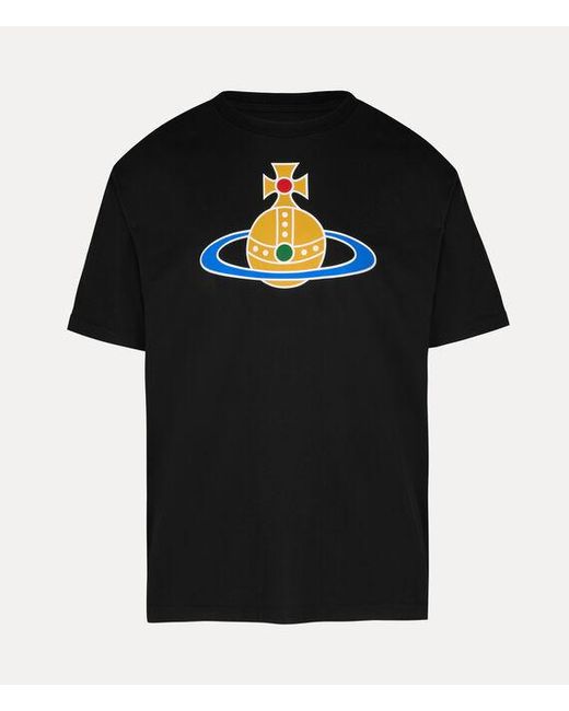 Vivienne Westwood Black Oversized Orb Classic T-Shirt Cotton