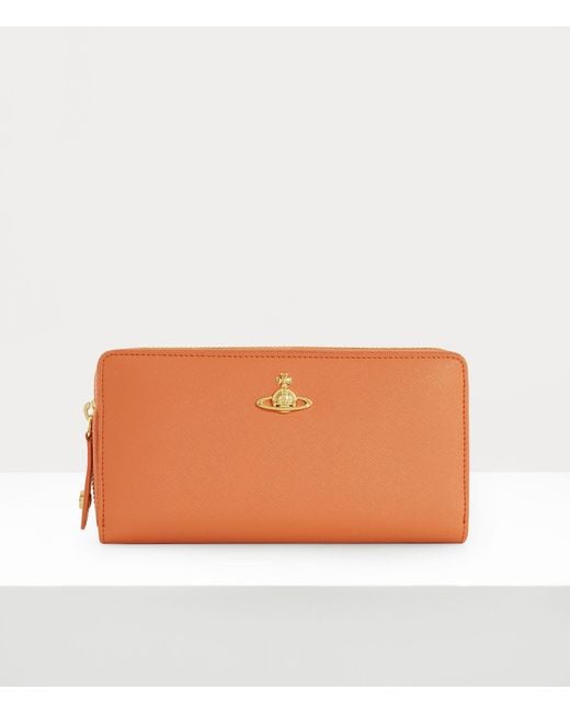 Vivienne Westwood Orange Zip Round Wallet