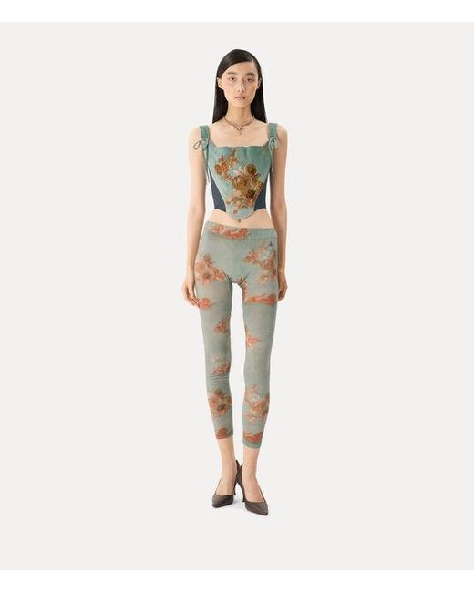 Vivienne Westwood Green Puppy Corset Printed Cady