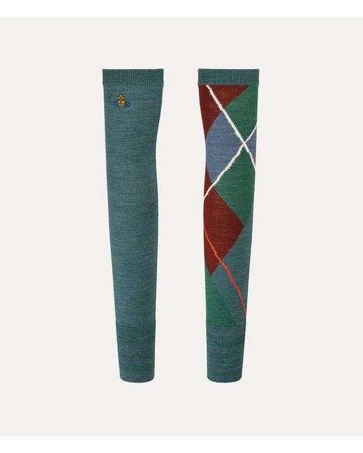 Vivienne Westwood Green Argyle Arm Warmers Wool