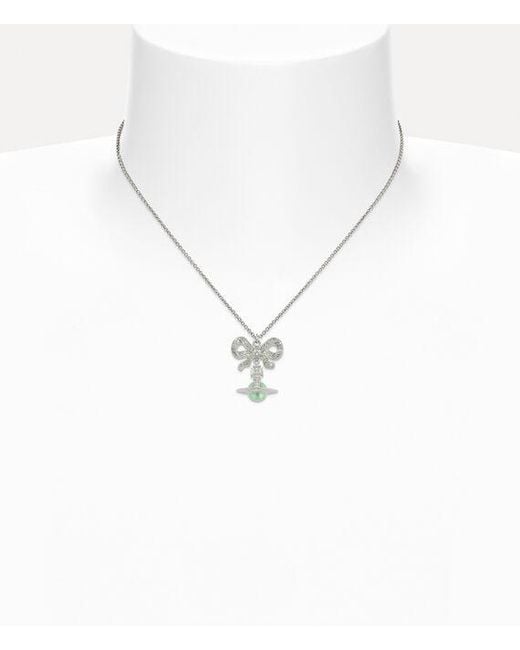 Vivienne Westwood White Octavie Pendant Necklace