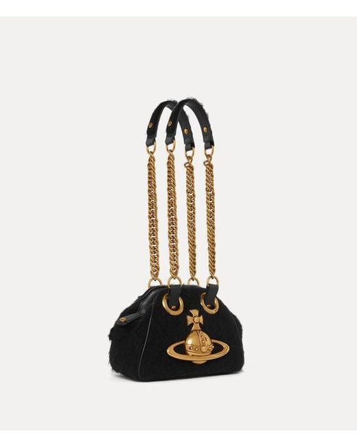 Vivienne Westwood White Archive Orb Chain Handbag Mohair-Effect
