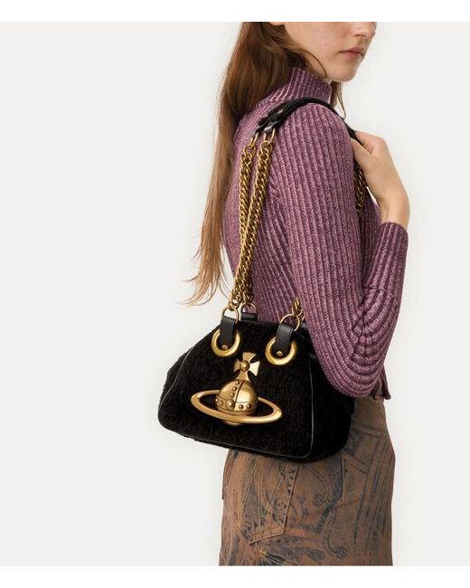 Vivienne Westwood White Archive Orb Chain Handbag Mohair-Effect