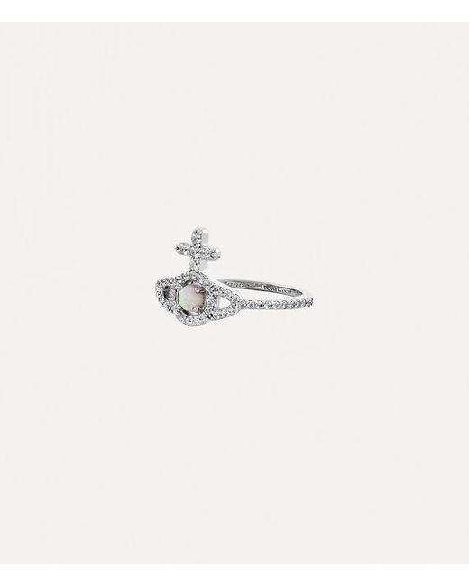 Vivienne Westwood White Olympia Ring Stainless Steel