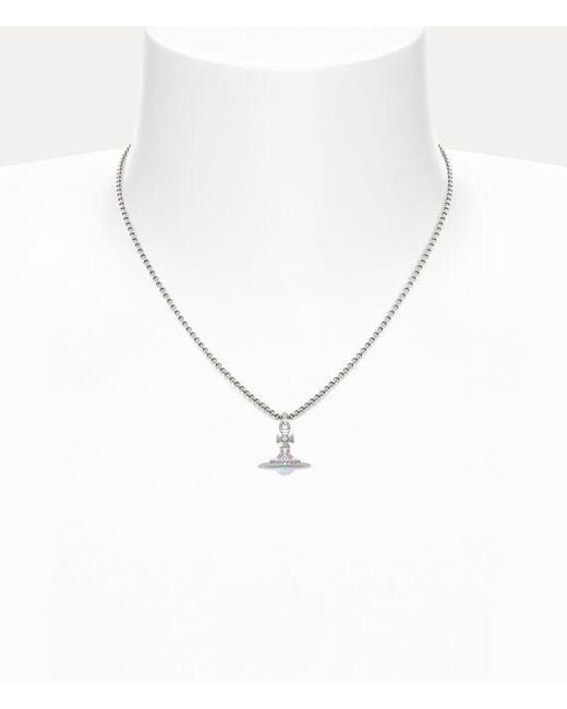 Vivienne Westwood White New Petite Orb Pendant Necklace