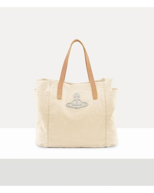 Vivienne Westwood Natural Henry Medium Tote Canvas