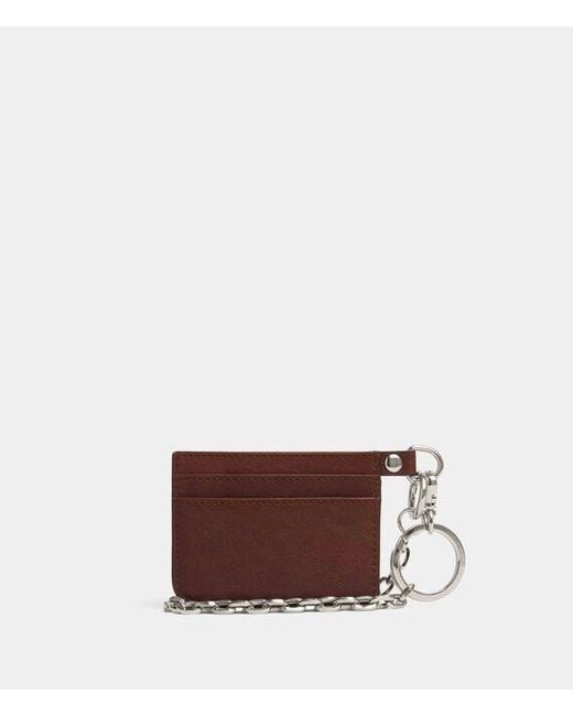 Vivienne Westwood Brown Flat Chain Card Holder Supple Leather