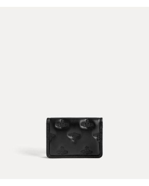 Vivienne Westwood Black Flap Card Holder Multi Orb Soft Pu
