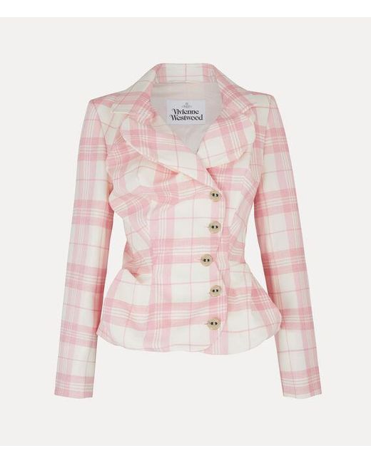 Vivienne Westwood Pink Drunken Tailored Jacket Coquette Check