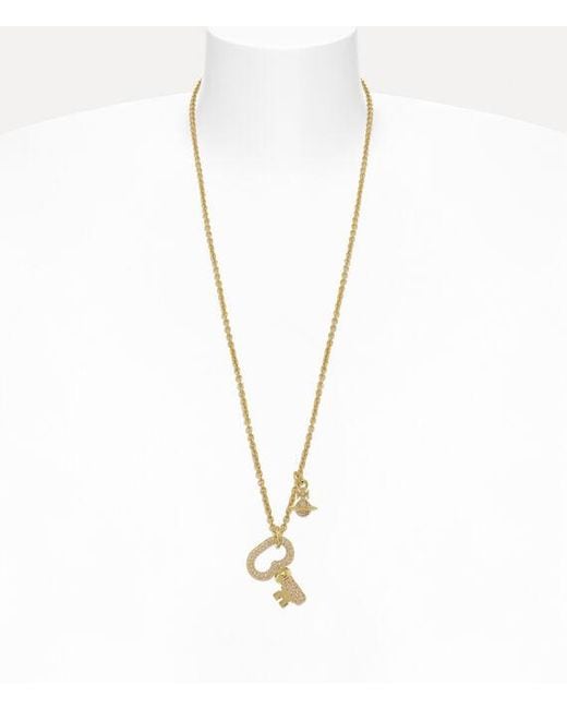 Vivienne Westwood Metallic Ovidia Long Pendant Necklace