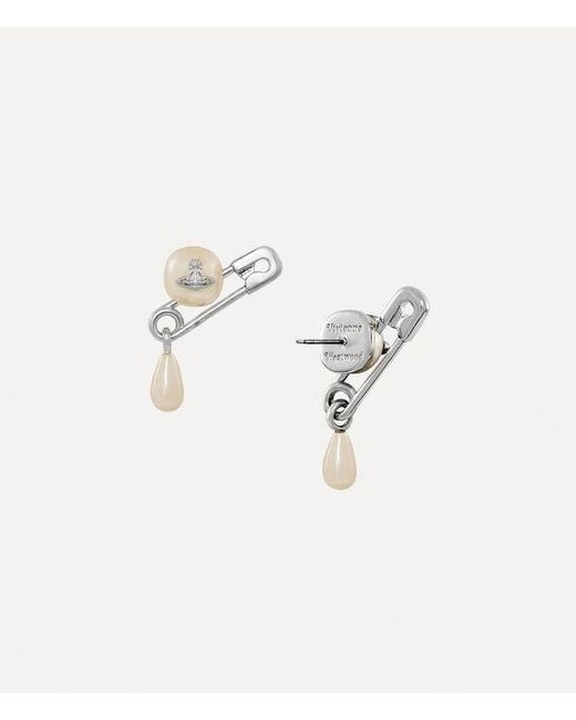 Vivienne Westwood Natural Claude Small Stud Earrings Swarovski Pearls