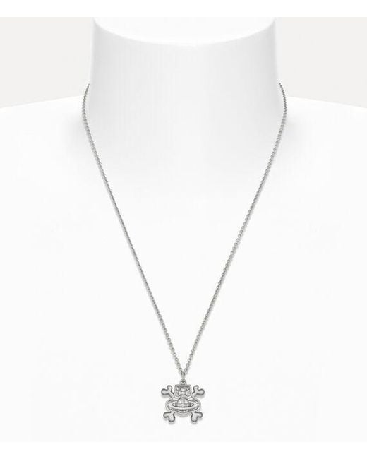 Vivienne Westwood White Cosimo Pendant Necklace for men