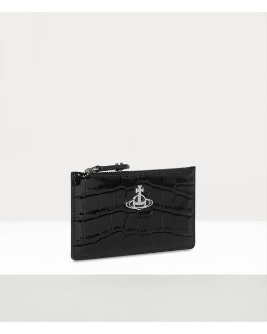 Vivienne Westwood Black Crocodile Slim Long Card Holder