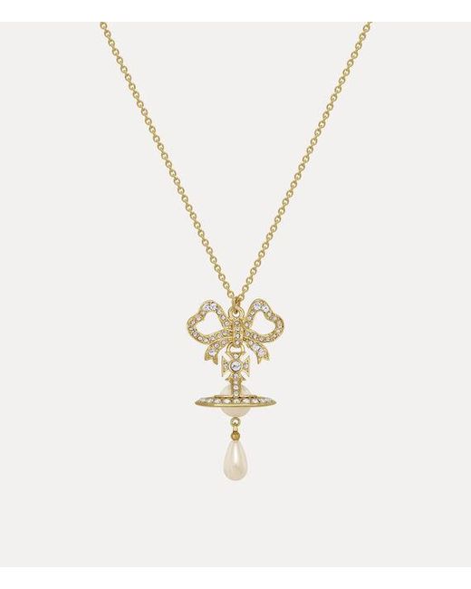 Vivienne Westwood Metallic Rigoberta Pearl Pendant Necklace