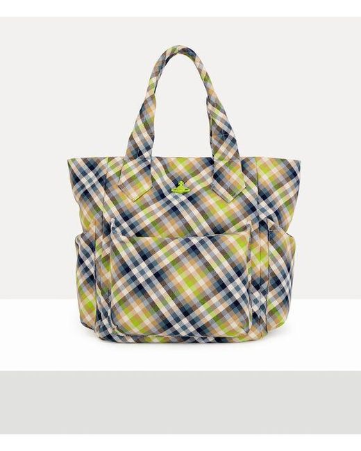 Vivienne Westwood Metallic Apollo Large Tote Woven Tartan