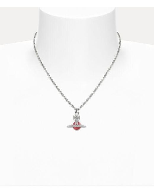 Vivienne Westwood White New Tiny Orb Pendant Necklace Cubic Zirconia