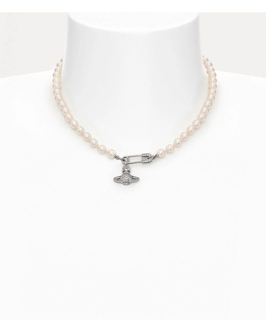 Vivienne Westwood White Lucrece Pearl Necklace