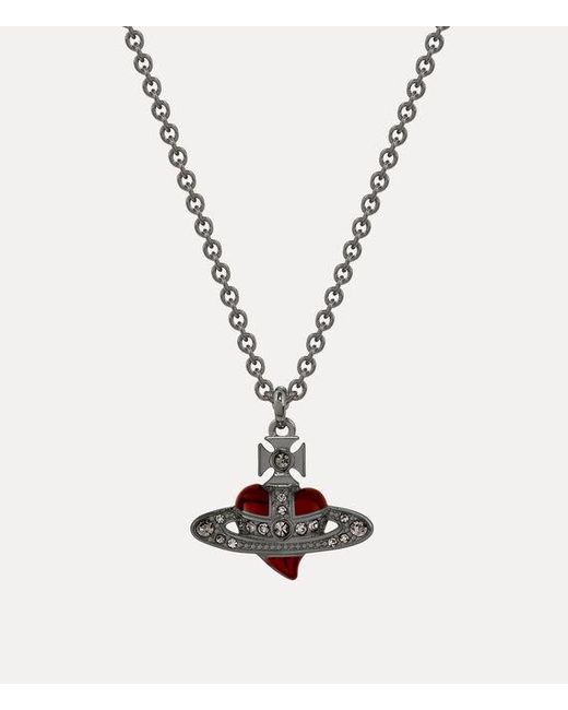 Vivienne Westwood White Diamante Heart Pendant Necklace for men