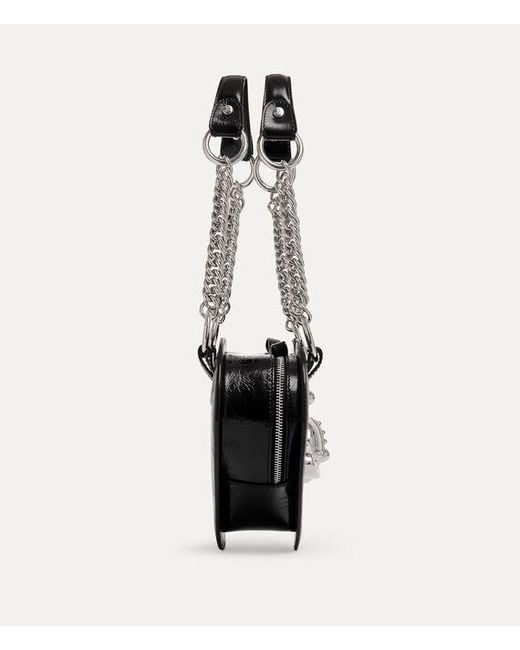 Vivienne Westwood White Juliet Heart Chain Bag Naplak Leather