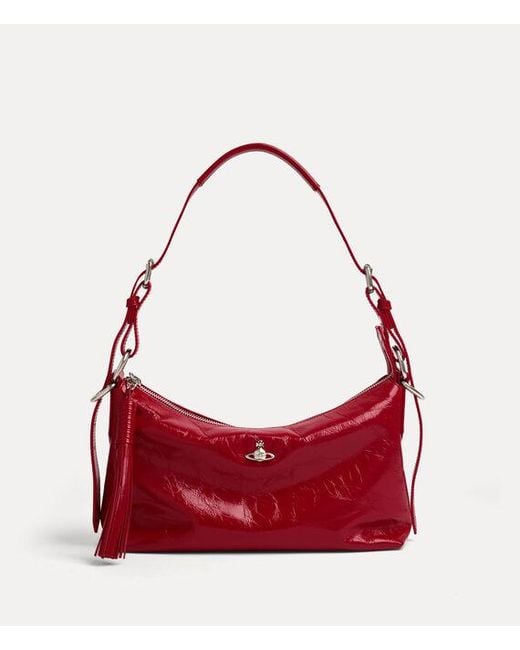 Vivienne Westwood Red Emma Shoulder Bag Naplak Leather
