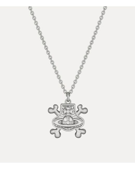 Vivienne Westwood White Cosimo Pendant Necklace for men