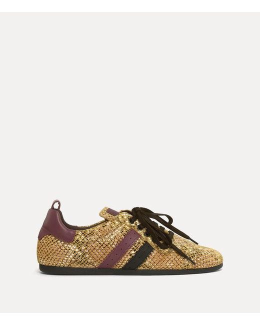 Vivienne Westwood Brown Drunken Trainer Snake-Effect Leather