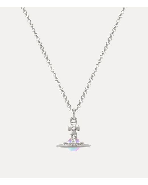 Vivienne Westwood White New Petite Orb Pendant Necklace