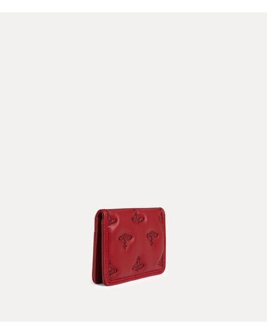 Vivienne Westwood Red Flap Card Holder Multi Orb Soft Pu