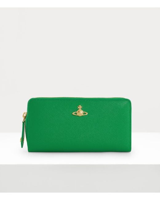 Vivienne Westwood Green Zip Round Wallet