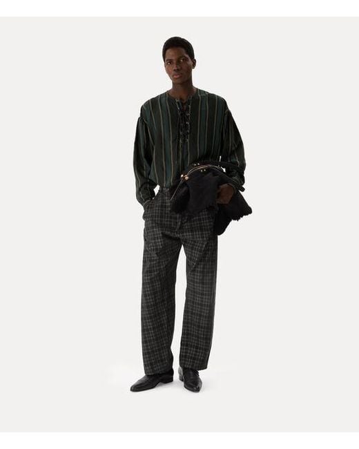 Vivienne Westwood Multicolor Lace Up Gordon Shirt Twill Stripe Boucle' for men