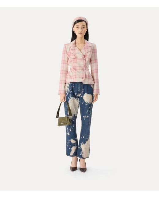 Vivienne Westwood Pink Drunken Tailored Jacket Coquette Check