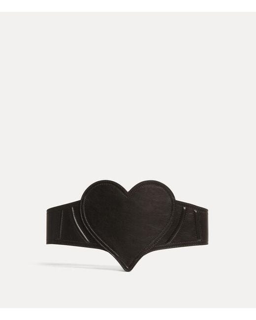 Vivienne Westwood Black Heart Corset Belt Shiny Leather