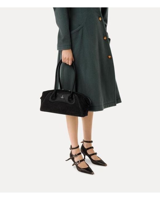 Vivienne Westwood Black Shirley Small Holdall Suede Leather