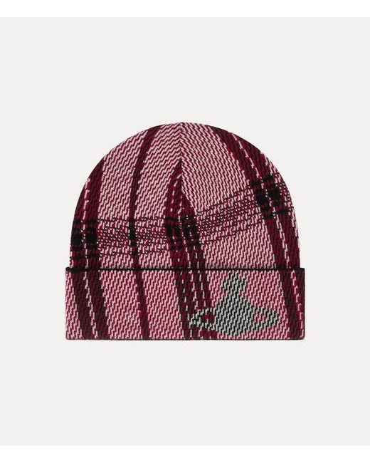 Vivienne Westwood Red Tartan Beanie Bi Tartan