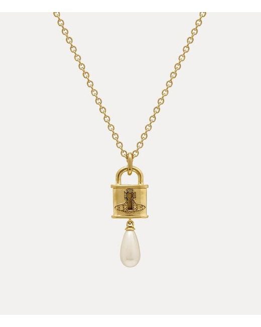 Vivienne Westwood Metallic Celestia Small Pendant Necklace Pearls