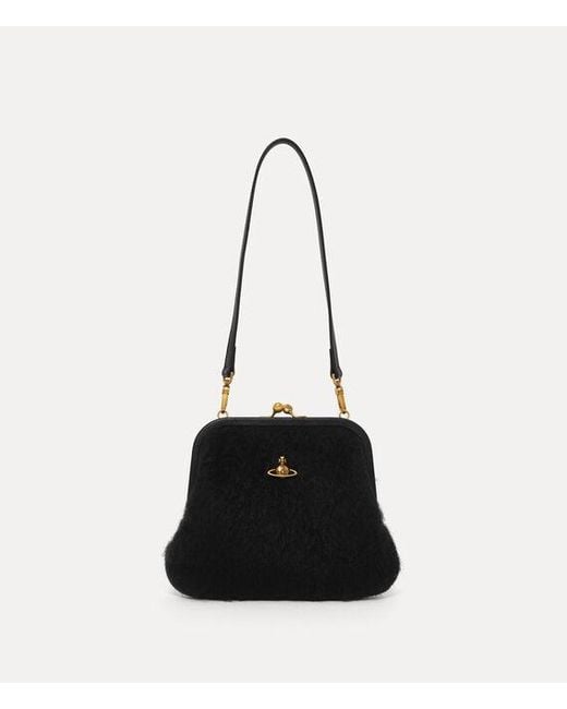 Vivienne Westwood Black Vivienne Clutch Mohair-Effect