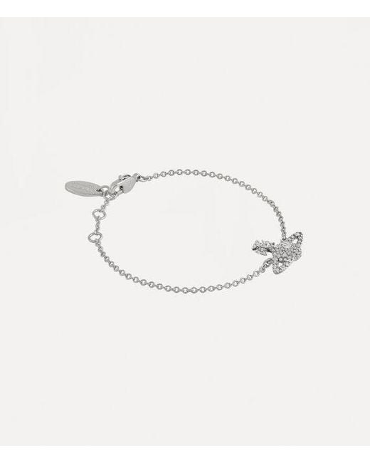 Vivienne Westwood White Grace Bas Relief Bracelet Cubic Zirconia