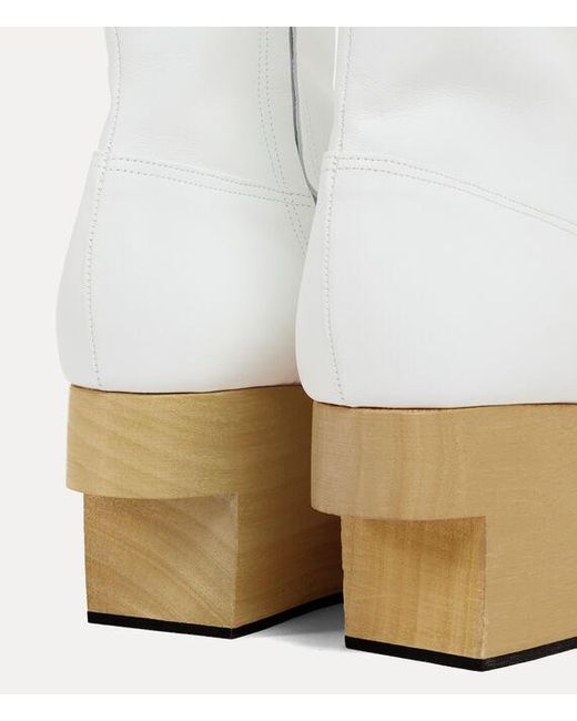 Vivienne Westwood White Rocking Horse Boot Leather