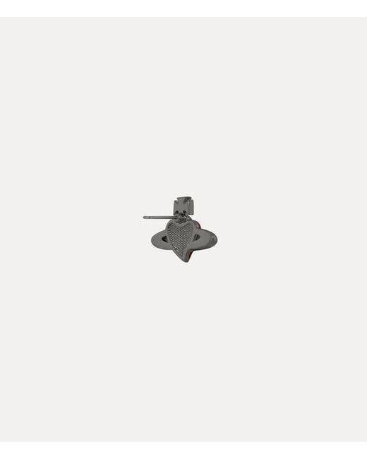 Vivienne Westwood White Diamante Heart Single Stud for men