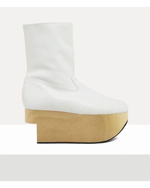Vivienne Westwood White Rocking Horse Boot Leather