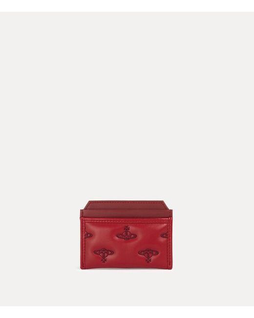 Vivienne Westwood Red Flat Card Holder Multi Orb Soft Pu
