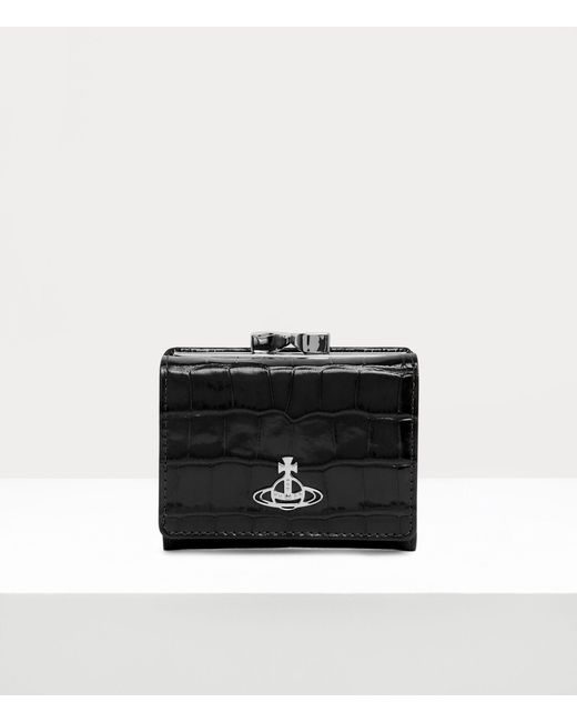 Vivienne Westwood Black Small Frame Wallet Leather