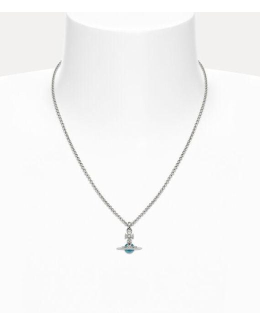 Vivienne Westwood White New Petite Orb Pendant Necklace