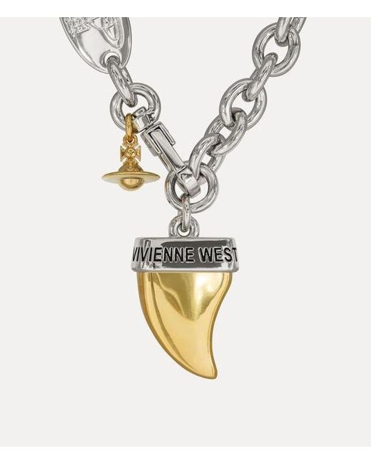 Vivienne Westwood Metallic Shark Tooth Necklace for men
