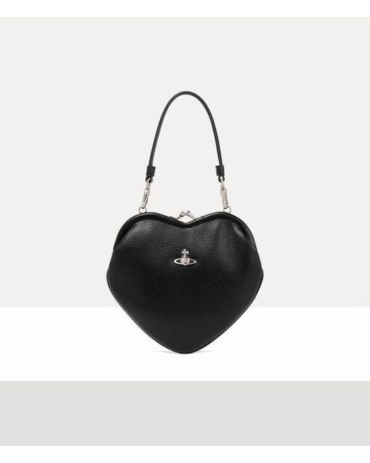 Vivienne Westwood Black Belle Heart Frame Purse Faux Leather