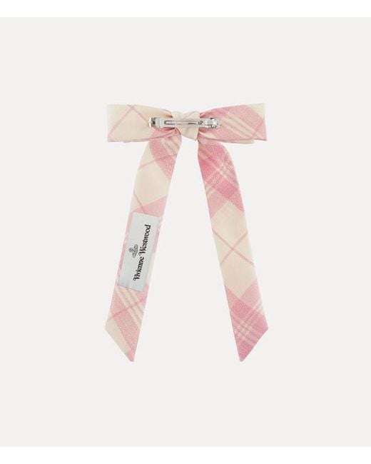 Vivienne Westwood Pink Flyes Hair Clip Coquette Check