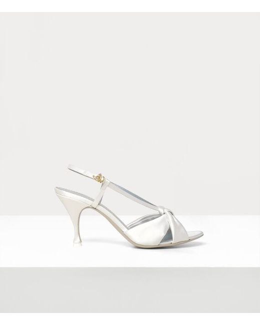 Vivienne Westwood White Marylin Sandal Satin Db