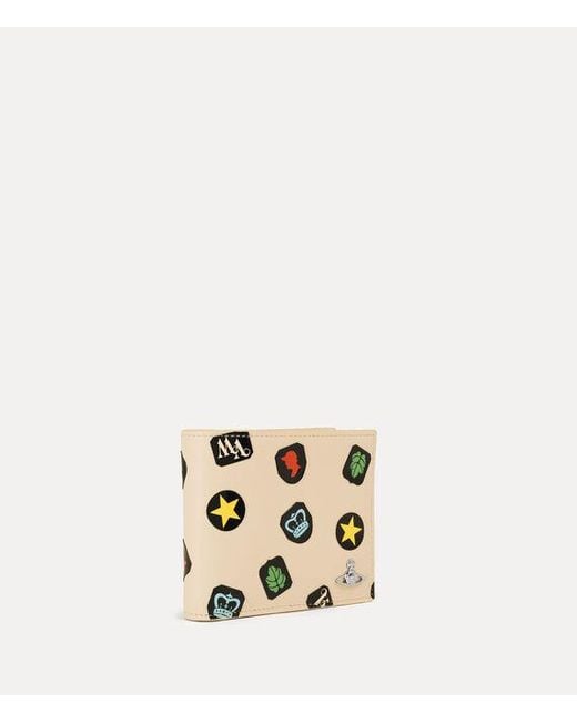 Vivienne Westwood Natural Bifold Wallet Printed Leather