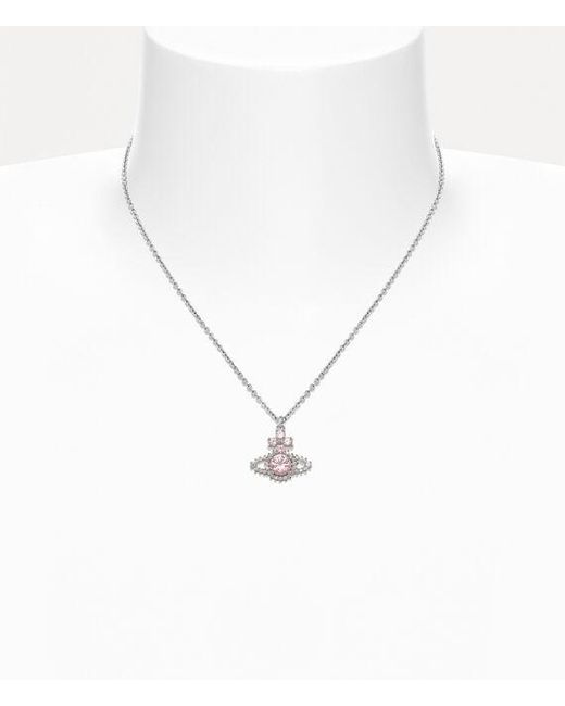 Vivienne Westwood White Valentina Orb Pendant Necklace Cubic Zirconia