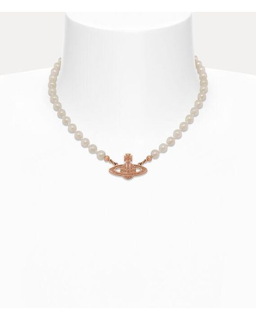 Vivienne Westwood White Mini Bas Relief Pearl Choker Glass Pearls Cubic Zirconia